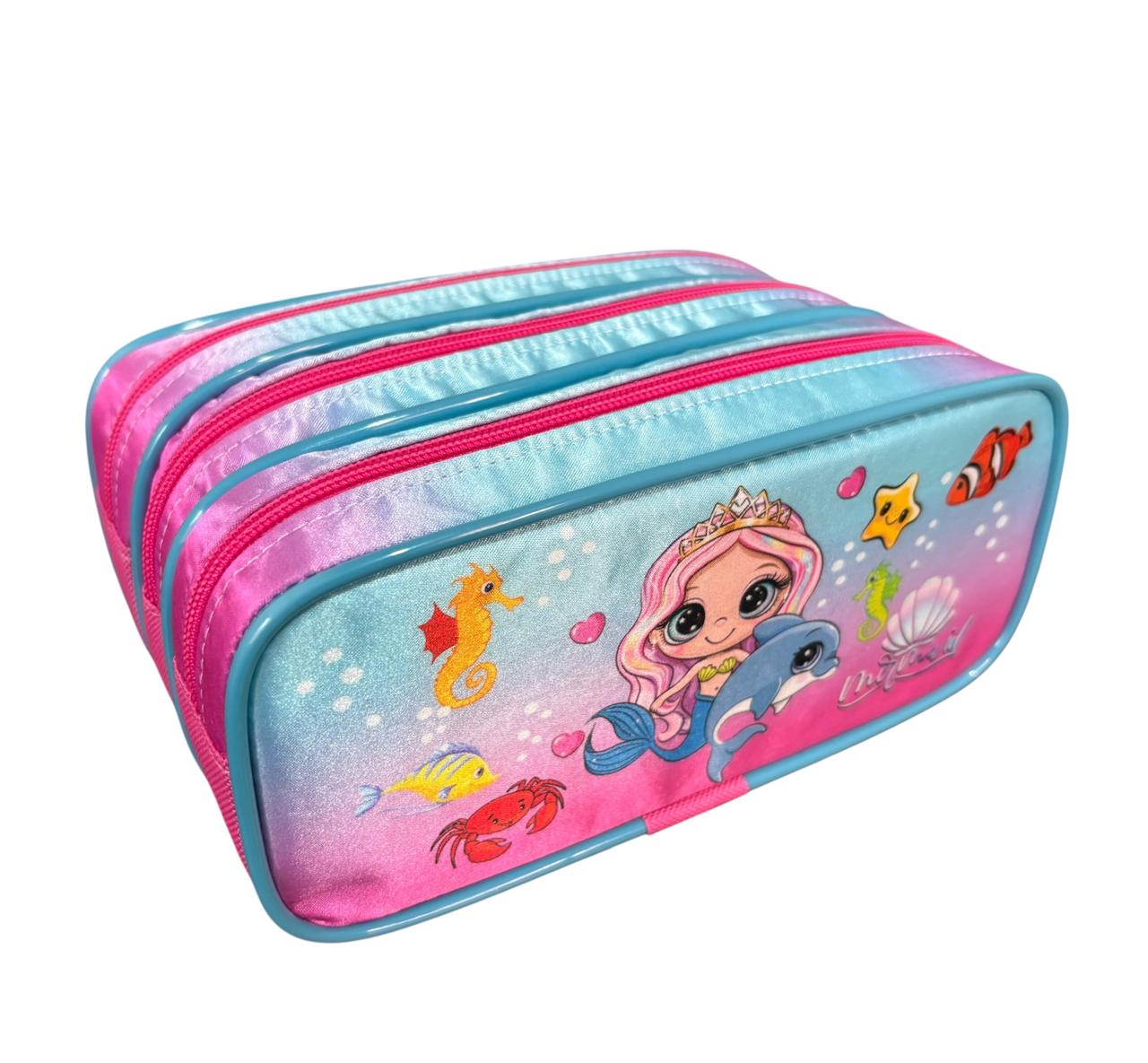 ESTOJO ESCOLAR TRIPLO SEREIA ESTOJOS KIDS